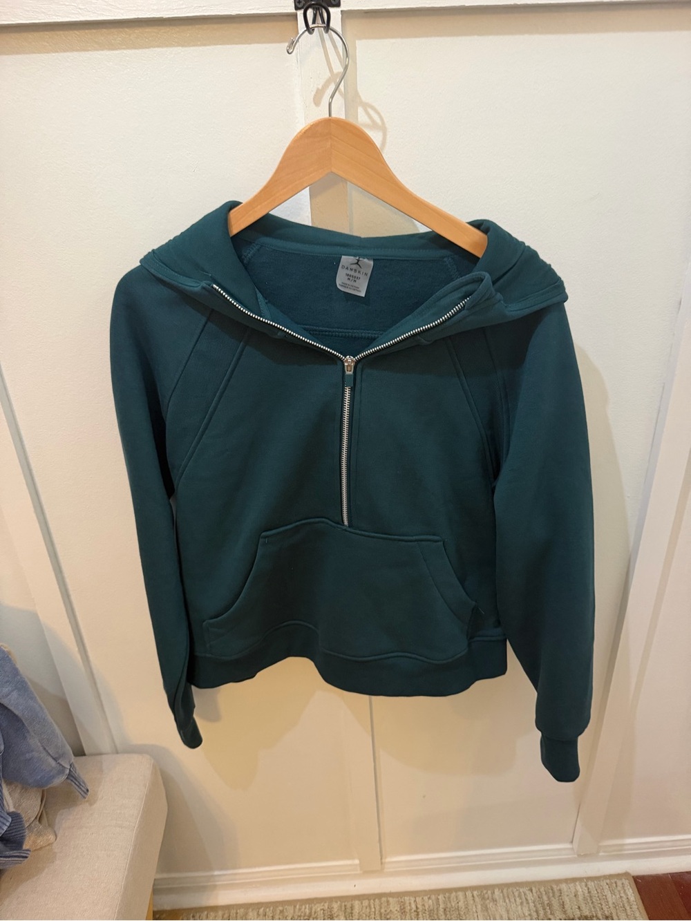 Danskin Teal Half-Zip Hooded Sweatshirt